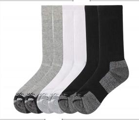 img 2 attached to Heatuff Mens 6 Pack Crew Athletic Work Socks With Cushion, Reinforced Heel & Toe For All Seasons