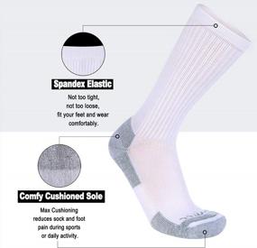 img 1 attached to Heatuff Mens 6 Pack Crew Athletic Work Socks With Cushion, Reinforced Heel & Toe For All Seasons
