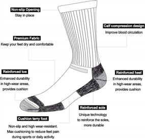 img 3 attached to Heatuff Mens 6 Pack Crew Athletic Work Socks With Cushion, Reinforced Heel & Toe For All Seasons