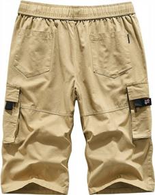 img 3 attached to APTRO Men'S Cargo Shorts Elastic Waistband Relaxed Fit Summer Casual Cotton Work Shorts