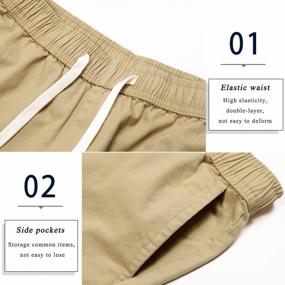 img 2 attached to APTRO Men'S Cargo Shorts Elastic Waistband Relaxed Fit Summer Casual Cotton Work Shorts
