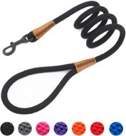 🐾 lynxking braided rope dog lead leashes: durable and stylish leash for medium to large dogs (4 feet, black) logo