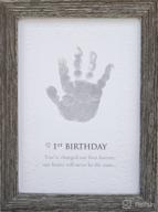 the grandparent gift baby's first birthday keepsake kit: capture precious moments with farmhouse style frame in grey logo