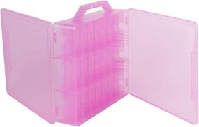 img 3 attached to 💅 Zoostliss Clear Nail Polish Organizer Holder - Transparent Pink, Adjustable Dividers, Stores up to 48 Bottles