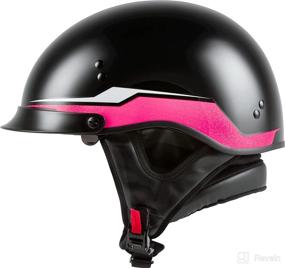 img 1 attached to GMAX HH-65 Full Dressed Motorcycle Street Half Helemet (Black/Pink