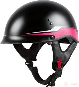 img 2 attached to GMAX HH-65 Full Dressed Motorcycle Street Half Helemet (Black/Pink