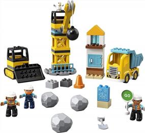 img 3 attached to LEGO DUPLO Construction Wrecking Ball Demolition 10932 Toy for Preschool Kids; Building and Imaginative Play with Construction Vehicles; Best Developmental Gift for Toddlers (56 Pieces)