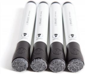 img 3 attached to 12 шт. в упаковке U-образных черных маркеров для сухого стирания с долотообразным наконечником и встроенными ластиками для использования со слабым запахом