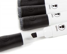 img 2 attached to 12 шт. в упаковке U-образных черных маркеров для сухого стирания с долотообразным наконечником и встроенными ластиками для использования со слабым запахом