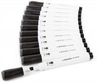 12 шт. в упаковке u-образных черных маркеров для сухого стирания с долотообразным наконечником и встроенными ластиками для использования со слабым запахом логотип