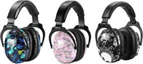 img 4 attached to Kids Ear Protection 3 Pack - Hearing Safety Muffs For Children Sensory Issues, Adjustable Noise Reduction Earmuffs For Concerts, Fireworks, Air Shows (RAP&Unicorn&Skull)