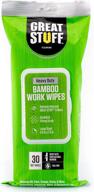 🎋 great stuff heavy duty bamboo work wipes: versatile 30 wipes for multiuse applications logo