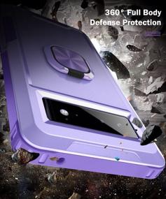 img 3 attached to 📱 Petocase Google Pixel 6 Case: Heavy Duty Shockproof Full Body Protection with Kickstand, 360°Ring Holder & Car Mount Support - Purple 6.4''