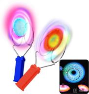 🔮 wmugthome 2-pcs magnetic gyro wheel led flashing spinning top: exciting spinning toy with rail rolling flywheel & yo-yo ball for kids (random color - 2 pcs) logo