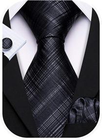 img 4 attached to 👔 Stylish Business Men's Accessories: Barry Wang Neckties, Handkerchief Cufflinks, and More!