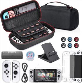 img 4 attached to Ultimate Switch OLED Accessories Bundle - 16 Piece Kit With Carrying Case, Console Cover, Screen Protector, Stand, And Game Case For Your Nintendo Switch OLED