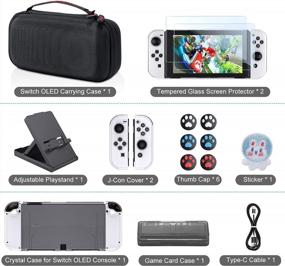 img 2 attached to Ultimate Switch OLED Accessories Bundle - 16 Piece Kit With Carrying Case, Console Cover, Screen Protector, Stand, And Game Case For Your Nintendo Switch OLED
