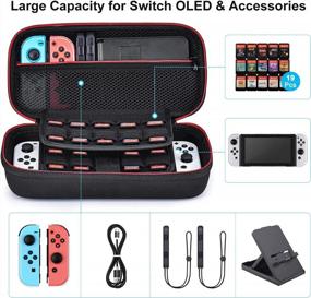 img 3 attached to Ultimate Switch OLED Accessories Bundle - 16 Piece Kit With Carrying Case, Console Cover, Screen Protector, Stand, And Game Case For Your Nintendo Switch OLED