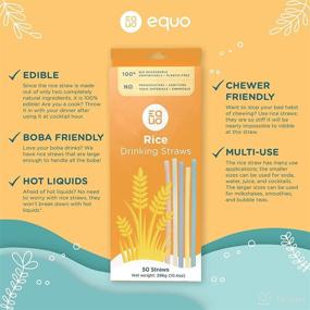 img 3 attached to 🌾 EQUO Rice Straws - Pack of 50, Standard, Disposable, Biodegradable, Compostable, Plastic-Free