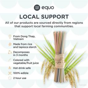 img 1 attached to 🌾 EQUO Rice Straws - Pack of 50, Standard, Disposable, Biodegradable, Compostable, Plastic-Free