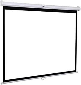 img 3 attached to Qian 100-Inch Manual Pull Down Projection Screen, 1:1 Aspect Ratio, Matte White Surface For HD Projector Display (QPG-69502)