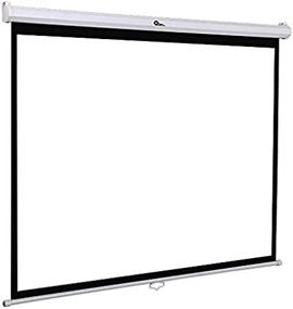img 4 attached to Qian 100-Inch Manual Pull Down Projection Screen, 1:1 Aspect Ratio, Matte White Surface For HD Projector Display (QPG-69502)