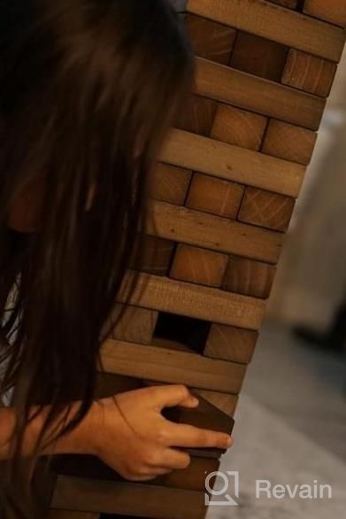 img 1 attached to ApudArmis Giant Tumble Tower Game - Pine Wooden Stacking Timber Set With Dice - Fun Outdoor Activity For All Ages review by Tim Jolivette