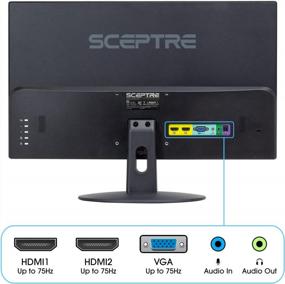 img 1 attached to Sceptre E248W 19203R Monitor: Metallic, 60Hz, Blue Light Filter, Built-In Speakers, Tilt Adjustment (Model: E248W-19203R, HDMI)