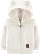 👶 unisex babies' sherpa-lined hooded sweater jacket by simple joys carter's логотип