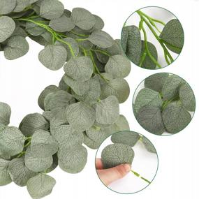 img 2 attached to COCOBOO 16Pcs 94Ft Artificial Eucalyptus Garland Greenery Faux Garland Bulk Silver Dollar Eucalyptus Leaves Vines Plants For Wedding Arch Wall Garden Decoration