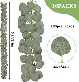 img 3 attached to COCOBOO 16Pcs 94Ft Artificial Eucalyptus Garland Greenery Faux Garland Bulk Silver Dollar Eucalyptus Leaves Vines Plants For Wedding Arch Wall Garden Decoration
