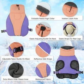 img 1 attached to IDOMIK Dog Coat Warm Dog Winter Coat, Waterproof Dog Jacket For Large Dogs, Dog Cold Weather Coat Reflective Fleece Coat With High Collar, Dog Snow Jacket Snowsuit Vest For Small Medium Large Dogs, S