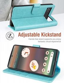 img 1 attached to OCASE Compatible With Google Pixel 6A Wallet Case, PU Leather Flip Folio Case With Card Holders RFID Blocking Kickstand [Shockproof TPU Inner Shell] Phone Cover 6.1 Inch 2022 (Mint Green)