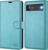 ocase compatible with google pixel 6a wallet case, pu leather flip folio case with card holders rfid blocking kickstand [shockproof tpu inner shell] phone cover 6.1 inch 2022 (mint green) logo