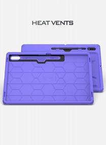img 3 attached to Защитите свой Galaxy Tab S8 Ultra в стильном фиолетовом чехле Poetic TurtleSkin — сверхпрочном, ударопрочном, прочном и удобном для детей