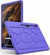 protect your galaxy tab s8 ultra in style with poetic turtleskin purple case - heavy duty shockproof, rugged, and kid-friendly logo