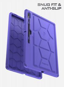 img 2 attached to Защитите свой Galaxy Tab S8 Ultra в стильном фиолетовом чехле Poetic TurtleSkin — сверхпрочном, ударопрочном, прочном и удобном для детей
