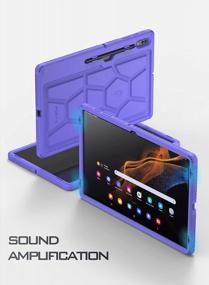img 1 attached to Защитите свой Galaxy Tab S8 Ultra в стильном фиолетовом чехле Poetic TurtleSkin — сверхпрочном, ударопрочном, прочном и удобном для детей