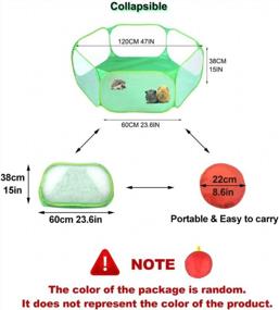 img 3 attached to Breathable & Transparent Small Animal C&C Cage Tent: Pop-Up Portable Exercise Fence For Guinea Pigs, Rabbits, Hamsters, Chinchillas, And Hedgehogs - Ideal For Both Indoor And Outdoor Use (Green)
