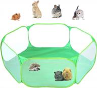 breathable & transparent small animal c&c cage tent: pop-up portable exercise fence for guinea pigs, rabbits, hamsters, chinchillas, and hedgehogs - ideal for both indoor and outdoor use (green) logo