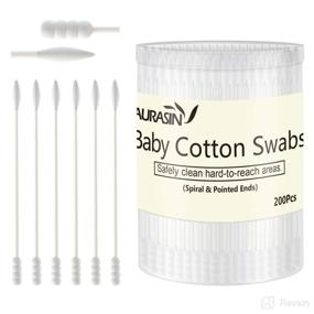 img 4 attached to 🌼 Gentle Baby Cotton Swabs - 200Pcs for Ear & Nose Cleaning (Spiral and Pointed)