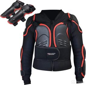 img 4 attached to CHCYCLE Kids Motorcycle Armor Gear Suit for Dirt Biking, 🛡️ Cycling, Skiing, and Motorbike Riding with Knee, Elbow, Chest, and Spine Protection