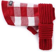 small cool pups crimson plaid sweater with scarf for dogs - stylish and cozy apparel for your canine companions логотип