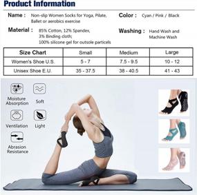img 2 attached to Women'S Non-Slip Toeless Half Toe Grip Yoga Socks For Ballet, Pilates, Barre And Dance