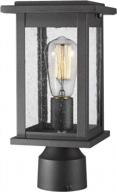 черный уличный светильник emliviar с засеянным стеклом, дизайн с 1 световой стойкой - 1803ew1-p логотип