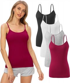img 4 attached to Women'S Adjustable Spaghetti Strap Tank Top - AMVELOP Camisole
