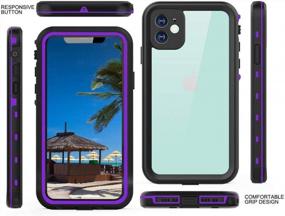 img 2 attached to YOGRE For IPhone 11 Waterproof Case, IP68 Heavy Duty Shockproof Snowproof Dirtproof Cover Case, Full-Body Rugged Clear Case With Built-In Screen Protector For IPhone 11 (6.1 Inch, Purple)