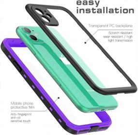 img 1 attached to YOGRE For IPhone 11 Waterproof Case, IP68 Heavy Duty Shockproof Snowproof Dirtproof Cover Case, Full-Body Rugged Clear Case With Built-In Screen Protector For IPhone 11 (6.1 Inch, Purple)