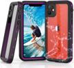 yogre for iphone 11 waterproof case, ip68 heavy duty shockproof snowproof dirtproof cover case, full-body rugged clear case with built-in screen protector for iphone 11 (6.1 inch, purple) logo