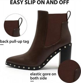 img 3 attached to Women'S Pointed Toe Chelsea Boots With Elastic Gore & Heel - Ankle Boots